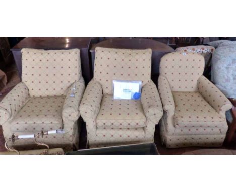 Three Multi York chairs and pouffe. Condition report: see terms and conditions.