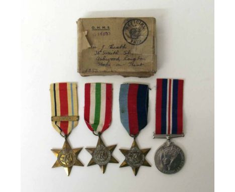 group of  WWII medals including Africa Star with 1st Army Bar Condition report: see terms and conditions.