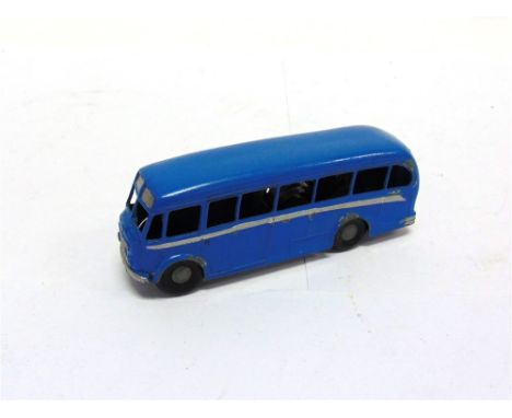 A CHAD VALLEY 'WEE-KIN TOY' NO.240, COMMER AVENGER COACH blue with silver side flashes, with a clockwork motor operated via a