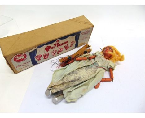 A PELHAM PUPPET 'CINDERELLA' with a painted plaster composition head and hands, boxed.