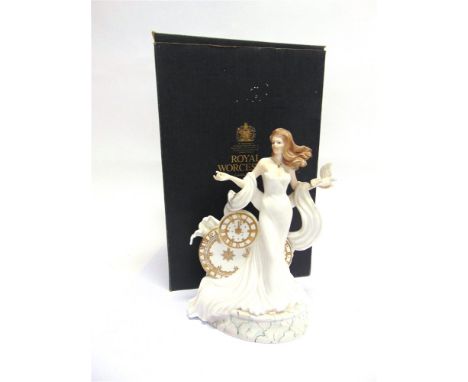A ROYAL WORCESTER LIMITED EDITION FIGURE 'MILLENIA',  boxed, numbered 487/1000, 27cm high