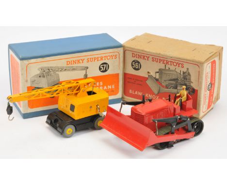Dinky Toys Commercial pair comprising of (1) 561 Blaw Knox Bulldozer - red including arms and blade, black including metal ro