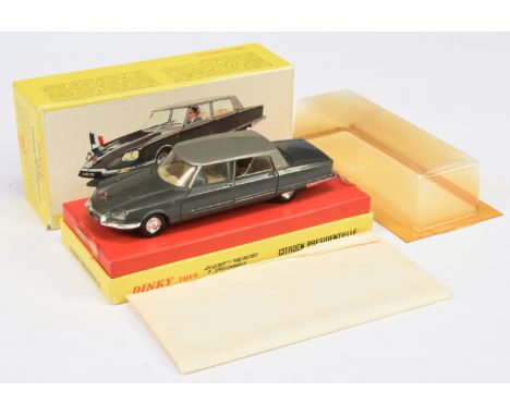 French Dinky Toys 1435 Citroen "Presidentielle" - Metallic dark grey with mid-grey/silver roof, chrome trim, light beige inte