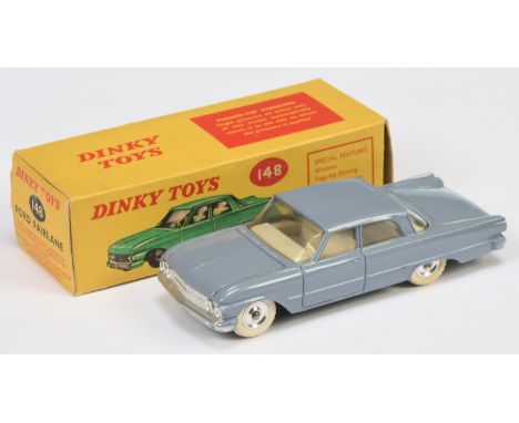 Dinky Toys 148 (South African Issue) Ford Fairlane - heather-grey (light bluish-grey)&nbsp; body, off-white interior, silver 