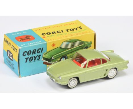 Corgi Toys 222 Renault Floride - light green body, red interior, silver trim and flat spun hubs. Condition is Excellent still