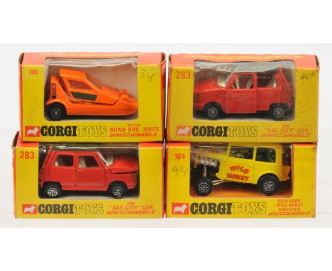 Corgi Toys mixed group of Vehicles comprising of (1) 164 Ison Bros "Wild Honey" Dragster - Yellow, green windows, (2) 283 OSI
