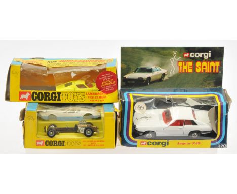 Corgi Toys mixed group of Vehicles comprising of (1) 320 Jaguar XJS "The Saint", (2) 342 Lamborghini P400 GT Miura Fighting B