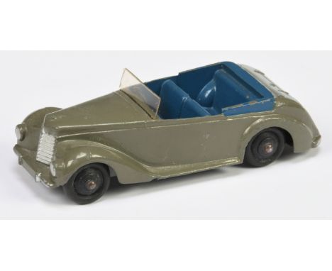 Dinky Toys 38a Armstrong Siddeley - grey, blue interior and tonneau, black ridged hubs including smooth tyres. Condition is G