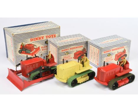 Dinky Toys group of Construction related Vehicles comprising of (1) 961 (561) Blaw Knox Bulldozer - red, black arms and metal