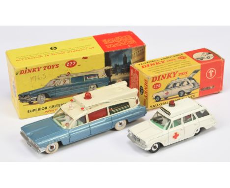 Dinky Toys pair of Emergency related Vehicles comprising of (1) 277 Superior Criterion "Ambulance" - Two-Tone Metallic blue a