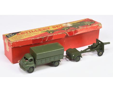 Kemlow (Made in England) Artillery Set - 1960's issue - comprising of 3 Ton Lorry, Field Gun, Limber, missing shells&nbsp;Con