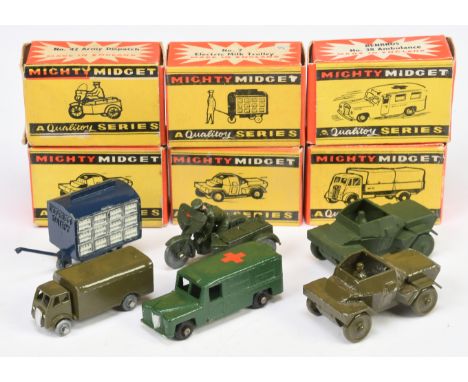 Benbros (Mighty Midget) mixed group to include (1) No. 42 Army Dispatch, (2) No. 38 Ambulance and others (see photo). Conditi