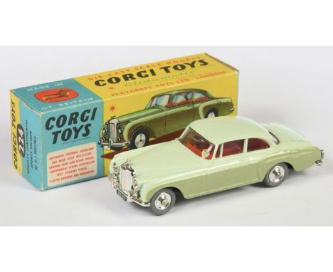 Corgi Toys 224 Bentley Continental Sports Saloon - two-tone pale green/green, red interior, chrome trim and spun hubs with gr
