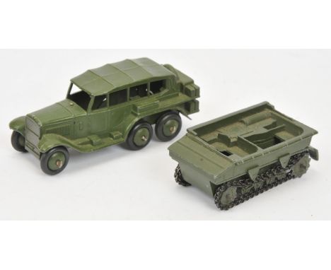 Dinky Toys pair of Pre-War Military Vehicles comprising of (1) Reconnaissance Car - green including smooth hubs with black sm
