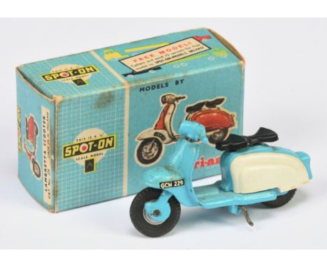 Triang Spot-On 229 Lambretta Scooter - light blue, white side panels, black seats. Condition is generally Excellent (some mar