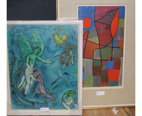 Limited Edition Paul Clay print, 52 x 28cm and a limited edition Chagall print, 54 x 42cm