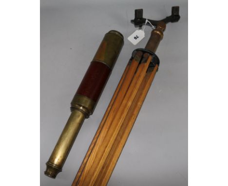 A three draw telescope and a tripod