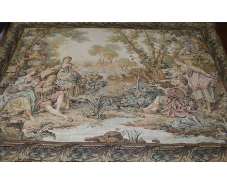 A modern machined tapestry wall hanging, W.152cm H.117cm