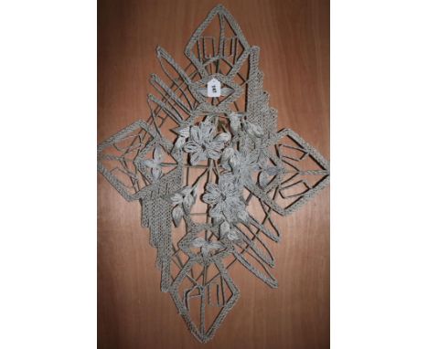 A 19th century French beadwork wall panel, H.100cm