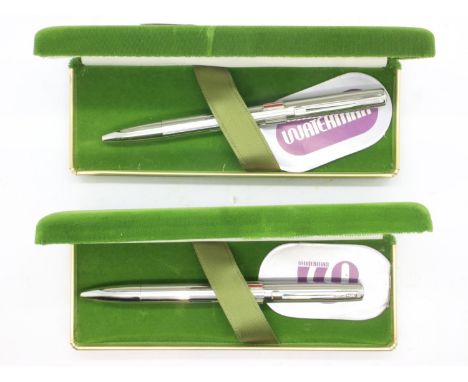 Two 1970's new old stock Waterman Quattro multi-biro pens, each with paperwork. UK P&amp;P Group 1 (£16+VAT for the first lot