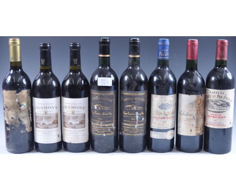 A collection of 8 x bottles of French red wine comprising of 2x 2000 Chateau Bagnols Saint-Emilion Grand Cru, 2x 2002 Domaine