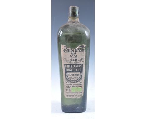 A rare and unusual bottle of early 20th Century Boll &amp; Dunlop’s Distillery Schiedam Holland 69 degree proof gin in with o