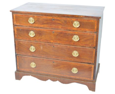 An early 19th century George III believed Gillows of Lancaster mahogany inlaid dressing / vanity chest of drawers. Raised on 