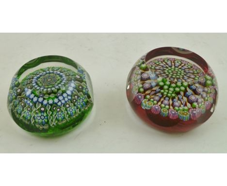 A PERTHSHIRE MILLEFIORE PAPERWEIGHT, PP160 limited edition, certificate 210 of 300, together with a PERTHSHIRE RUBY MILLEFIOR