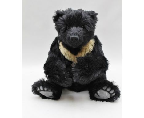 "BEAR BITS" - A LIMITED EDITION BEAR "Darius", designed and made by Jean and Bill Ashburner, no. 15/15, in allover black fur 