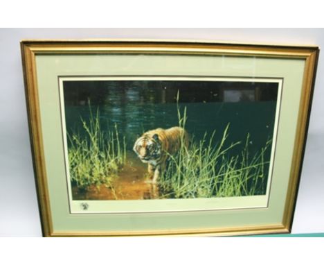 AFTER DAVID SHEPHERD "Jungle Gentleman", a stalking tiger, limited edition colour print, signed in pencil, No.1763/2000, bear