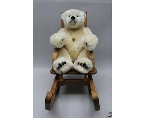 "BEAR BITS" - A LIMITED EDITION POLAR BEAR "Franklin", designed and made by Jean and Bill Ashburner, no. 1/1, in allover off-