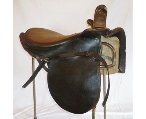 SAMUEL HUNT &amp; SONS RARE SIDE SADDLE 1860-1880, full head 21.5" x 14", roller bar, telephone socket leaping head, shifting