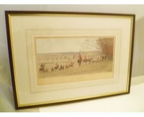 A HUNTING PRINT "The Thrusters Dream", framed, together with TWO OTHER HUNTING PRINTS (3) 