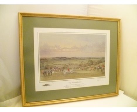 AFTER ROBIN FURNESS "The Warwickshire - Long Compton" a hunting print, signed in pencil, no.68/250, 30cm x 45cm, mounted and 