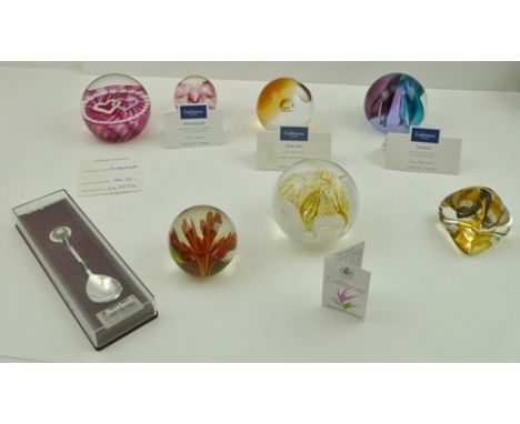 A COLLECTION OF CAITHNESS PAPERWEIGHTS includes "Luckenbooth Ruby", "Pebble", "Congratulations", "Scimitar", "Mooncrystal" an