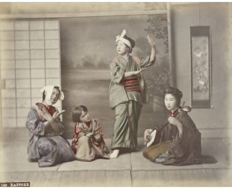 FARSARI (A.) &amp; CO.Views &amp; Costumes of Japan,  albumen print title within decorative border, 50 colour tinted albumen 