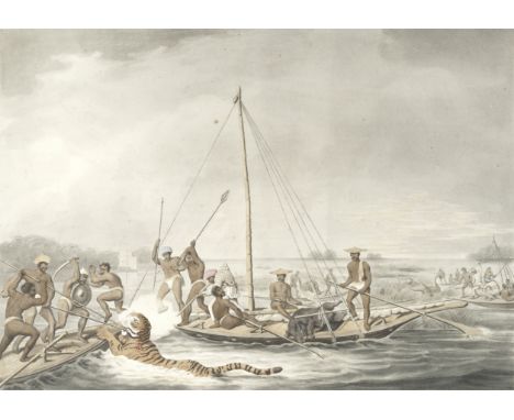 After Thomas Williamson (1758-1817) and Samuel Howett (British, 1765-1822)'Killing Game in Boats', with 2 further hunting sce