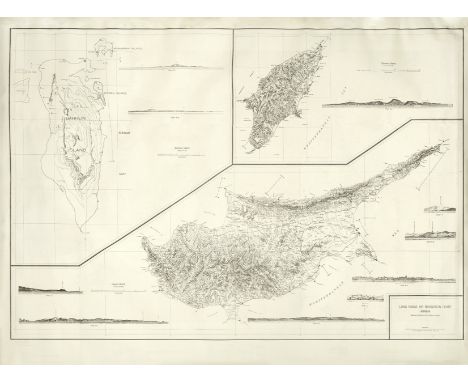 ARABIA - WORLD WAR II MILITARY MAPLong Range Air Navigation Chart. Arabia, Bahrein, Rhodes, and Cyprus Islands,  printed map,