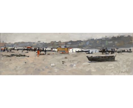 Ken Howard R.A. (British, born 1932)Ramnagar, Varanasi, Afternoon Light signed 'Ken Howard.' (lower right), further signed, t