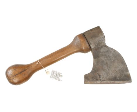 A French clog maker's R/H side axe stamped BARTHOMIER with ash handle and 7" edge G++ 