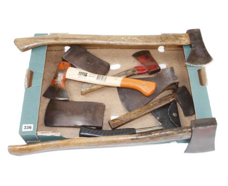 Six axes and 3 axe heads G 