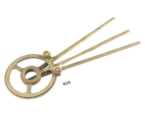 A three leg brass protractor by TROUGHTON London G 