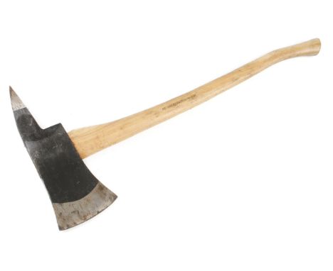 An unused felling axe with spike, the handle with F.S.C. Genuine American Hickory F 