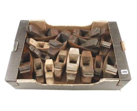 Two beech compass planes with boxwood toe adjustment and 13 other smoothers G+ 