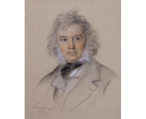 JAMES R J WINTON
Bust length portrait of the sculptor John Steel
Signed and dated 1872, pastel and charcoal, 72cm x 56cm