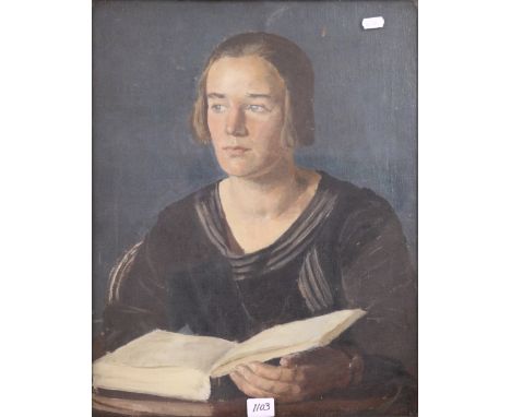 C COLLIER
Portrait of a Young Woman Reading
Signed, oil, 49cm x 39cm