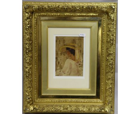 JAMES WATTERSTON HERALD
Portrait of a lady wearing a yellow hat
Signed, watercolour, 16cm x 11cm