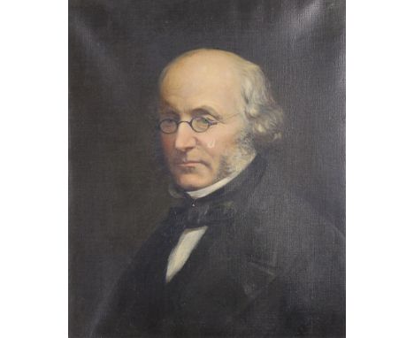 A BREWSTER
Portrait of Dr John Brown
Oil, label verso, 60cm x 49cm CONDITION REPORT: Reads Dr John Brown
Author of Rab and hi