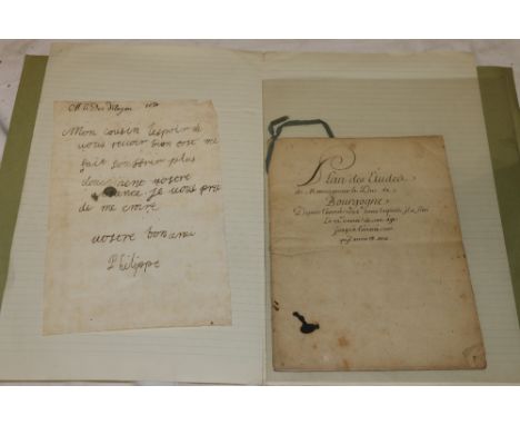 Plan des Etudes de Monseigneur le Duc de Bourgoyne 1695-1700 and another document relating to the Duc D'Anjou CONDITION REPOR