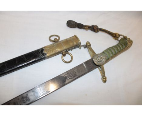 A George V Naval Officer's dirk with 18" etched steel blade by Henry Wilkinson of Pall Mall, London "By Appointment to Gieves